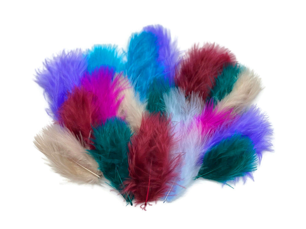 1/4 Lb - Royal Blue Turkey Marabou Short Down Fluffy Loose Wholesale Feathers (Bulk)