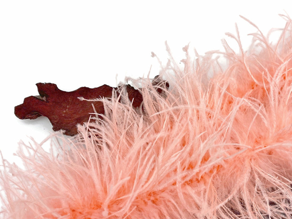 2 Yards - Pink Blush 2 Ply Ostrich Medium Weight Fluffy Feather Boa