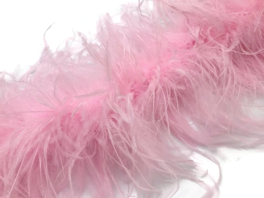 2 Yards - Light Pink 3 Ply Ostrich Medium Weight Fluffy Feather Boa