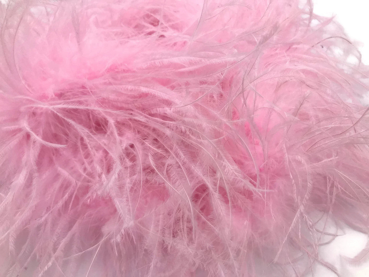 2 Yards - Light Pink 3 Ply Ostrich Medium Weight Fluffy Feather Boa