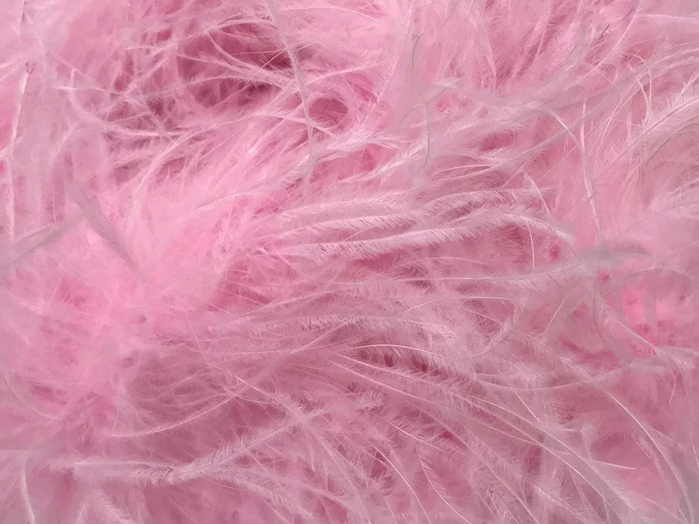 2 Yards - Light Pink 3 Ply Ostrich Medium Weight Fluffy Feather Boa