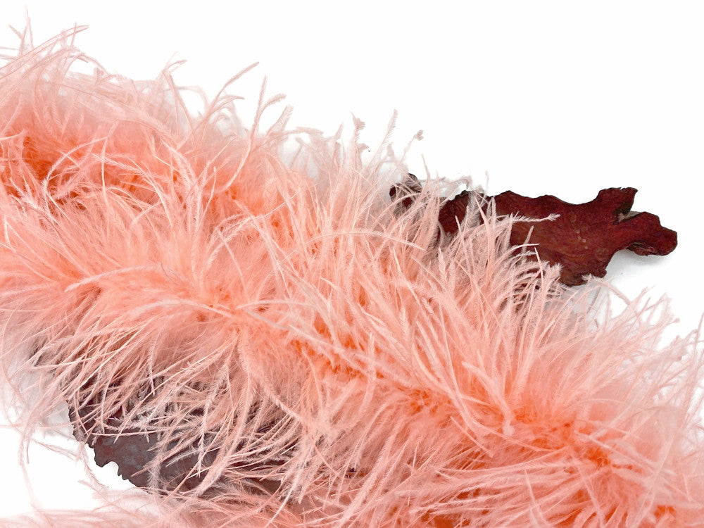 2 Yards - Pink Blush 4 Ply Ostrich Medium Weight Fluffy Feather Boa