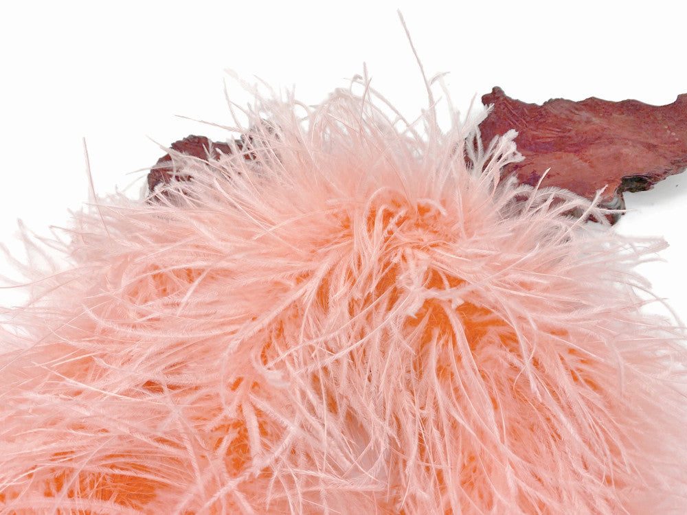 2 Yards - Pink Blush 4 Ply Ostrich Medium Weight Fluffy Feather Boa
