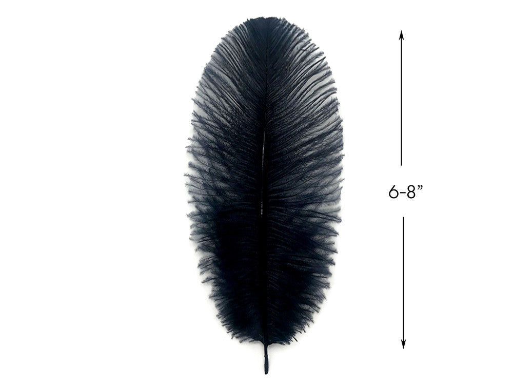 10 Pieces - 6-8" Dark Navy Ostrich Dyed Drabs Body Feathers