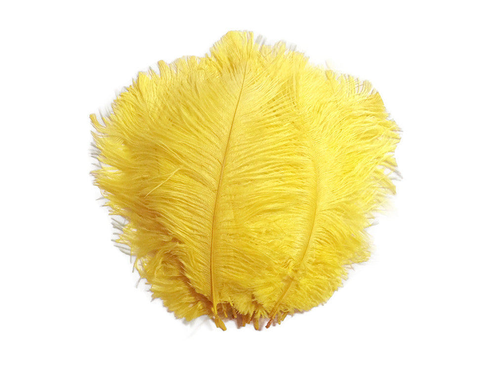 1/2 lb. - 14-17" Yellow Ostrich Large Body Drab Wholesale Feathers (Bulk)