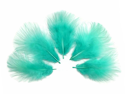 1/4 Lb - Aqua Blue Turkey Marabou Short Down Fluffy Loose Wholesale Feathers (Bulk)