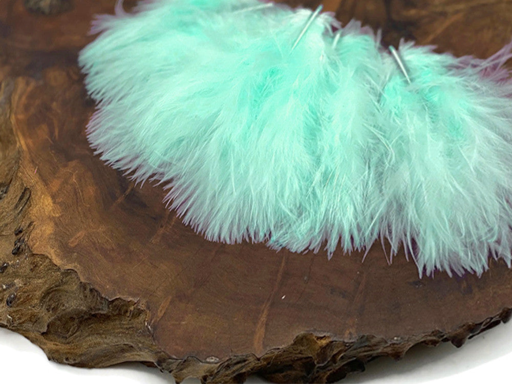 1/4 Lb - Aqua Blue Turkey Marabou Short Down Fluffy Loose Wholesale Feathers (Bulk)