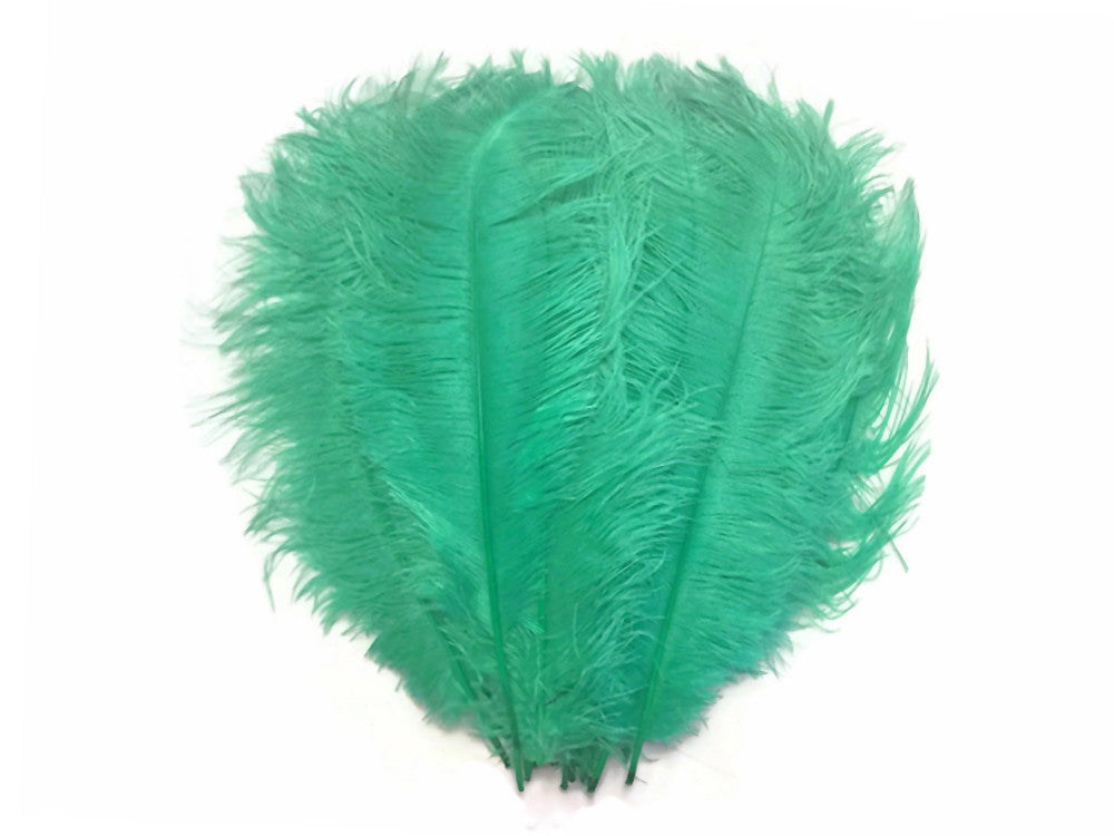 1/2 lb. - 14-17" Aqua Green Ostrich Large Body Drab Wholesale Feathers (Bulk)