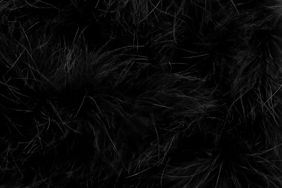 2 Yards - Black Turkey Medium Weight Marabou Feather Boa 25 Gram