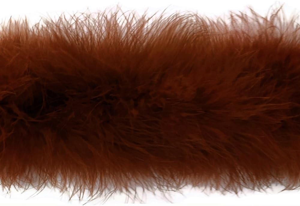 2 Yards - Brown Turkey Medium Weight Marabou Feather Boa 25 Gram