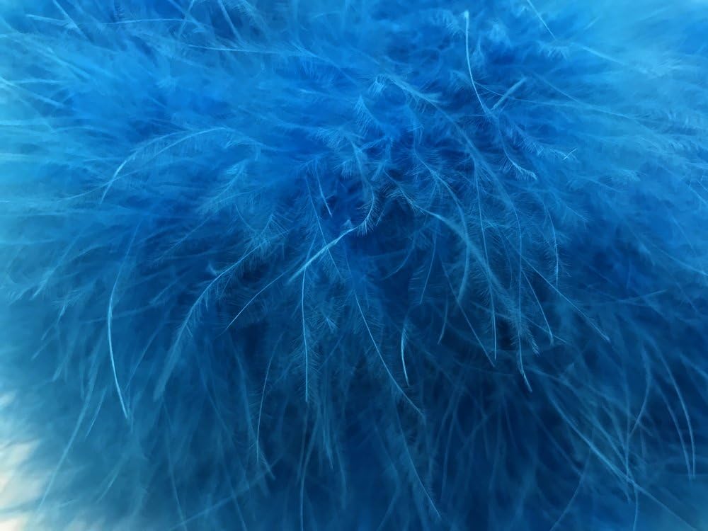 2 Yards - Turquoise Blue Turkey Medium Weight Marabou Feather Boa 25 Gram