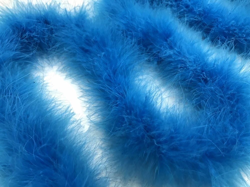 2 Yards - Turquoise Blue Turkey Medium Weight Marabou Feather Boa 25 Gram