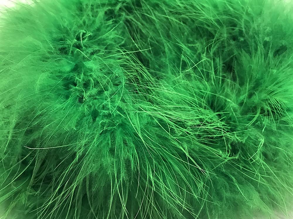 2 Yards - Kelly Green Turkey Medium Weight Marabou Feather Boa 25 Gram