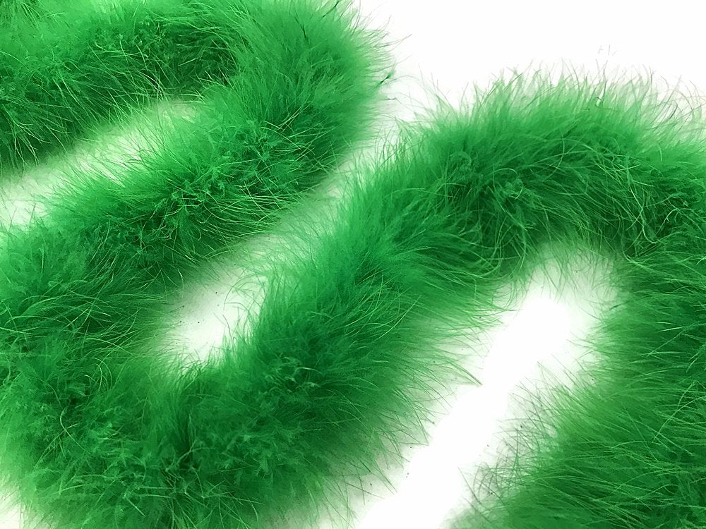 2 Yards - Kelly Green Turkey Medium Weight Marabou Feather Boa 25 Gram