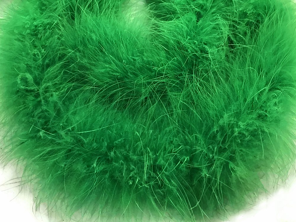 2 Yards - Kelly Green Turkey Medium Weight Marabou Feather Boa 25 Gram