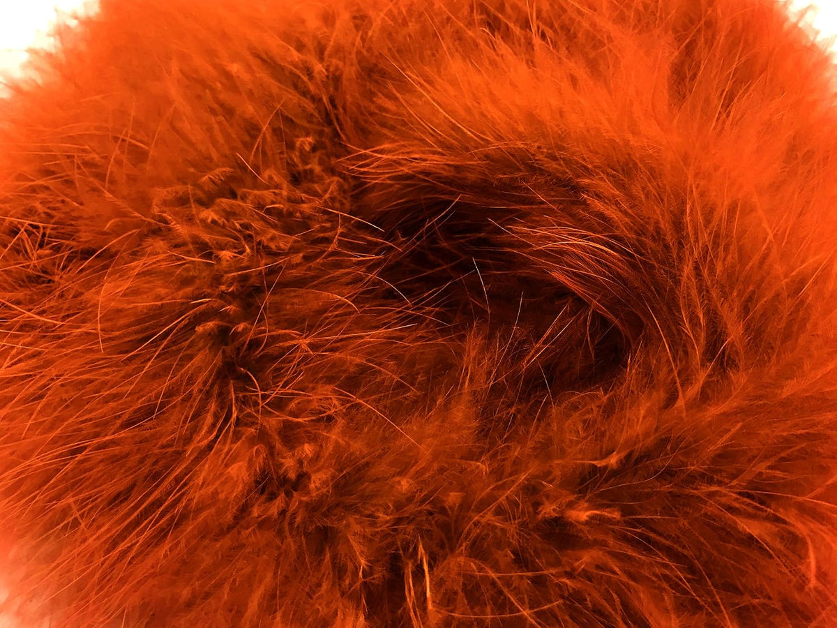 2 Yards - Orange Turkey Medium Weight Marabou Feather Boa 25 Gram