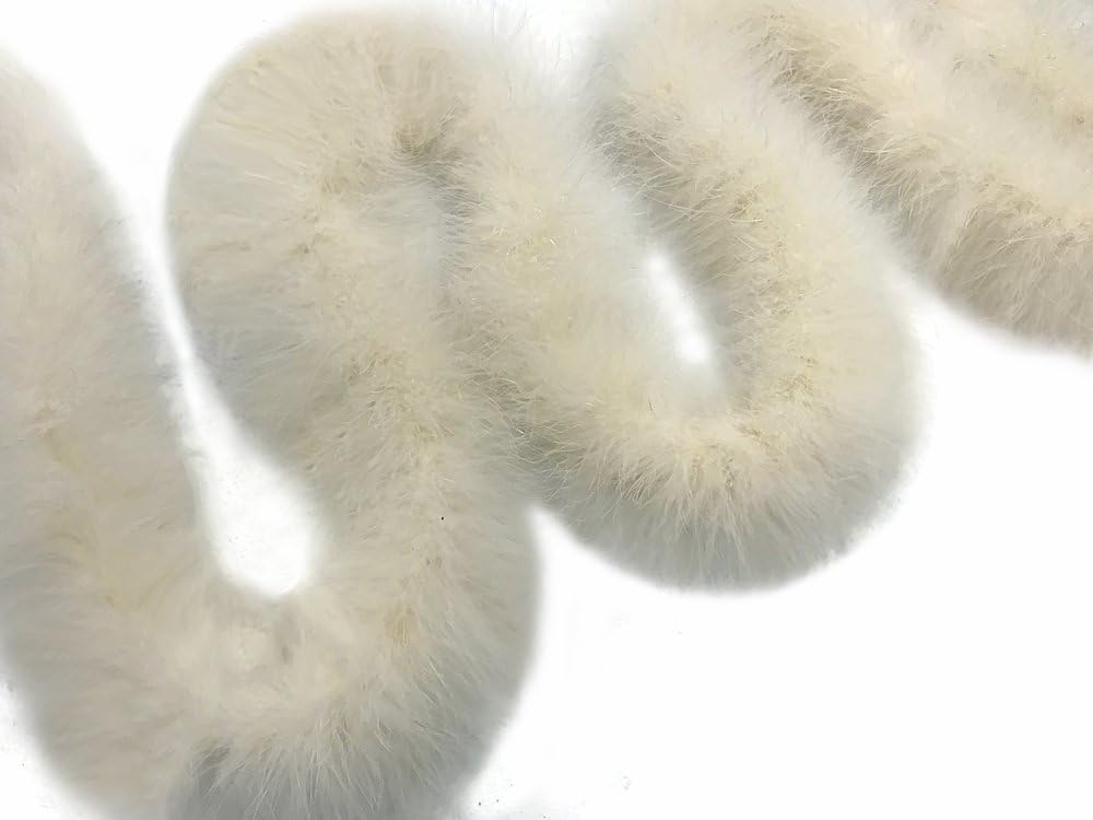 2 Yards - Ivory Turkey Medium Weight Marabou Feather Boa 25 Gram