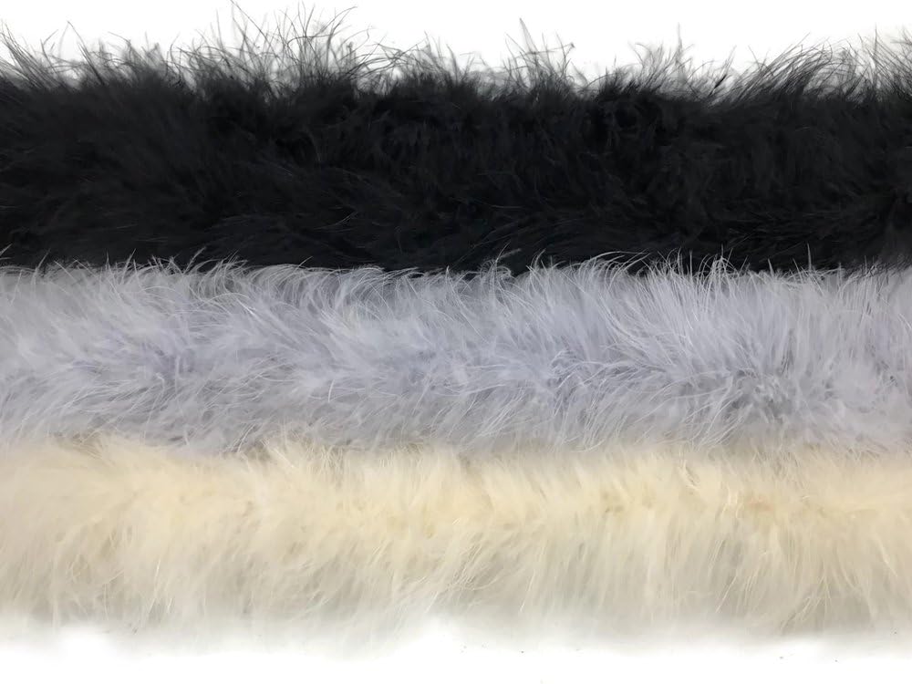 2 Yards - Ivory Turkey Medium Weight Marabou Feather Boa 25 Gram