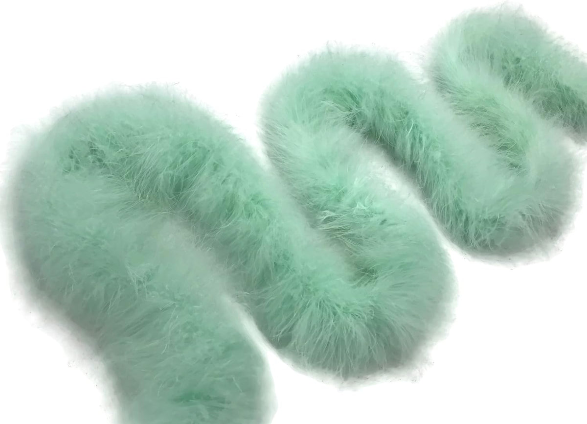 2 Yards - Fresh Mint Turkey Medium Weight Marabou Feather Boa 25 Gram