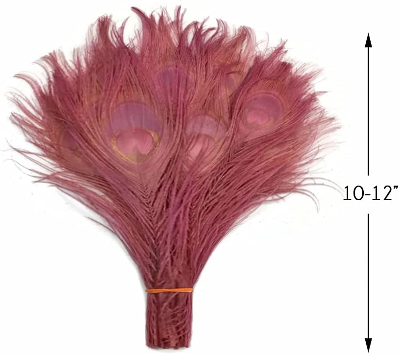 100 Pieces - Taupe Bleached And Dyed Peacock Tail Eye Wholesale Feathers (Bulk)