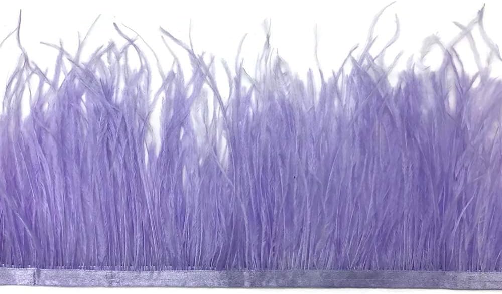 6 Inch Strip - Lavender Ostrich Fringe Trim Feather