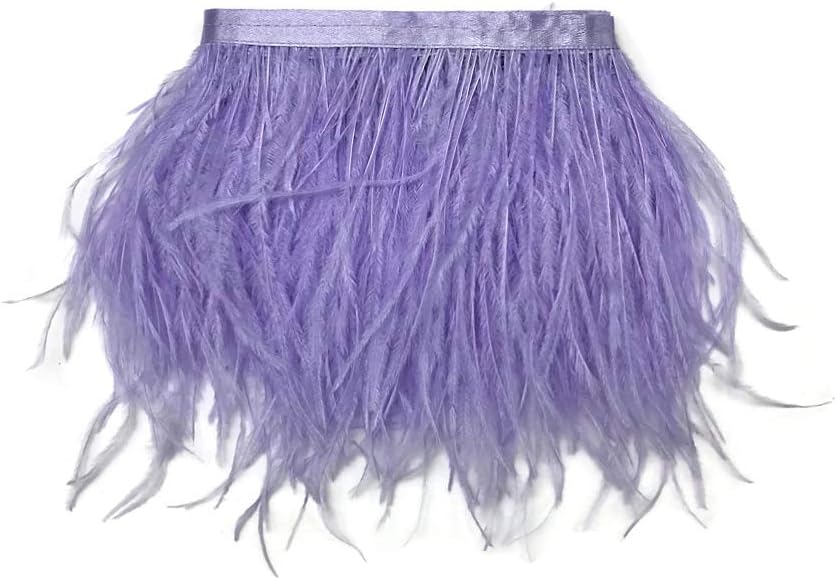 6 Inch Strip - Lavender Ostrich Fringe Trim Feather