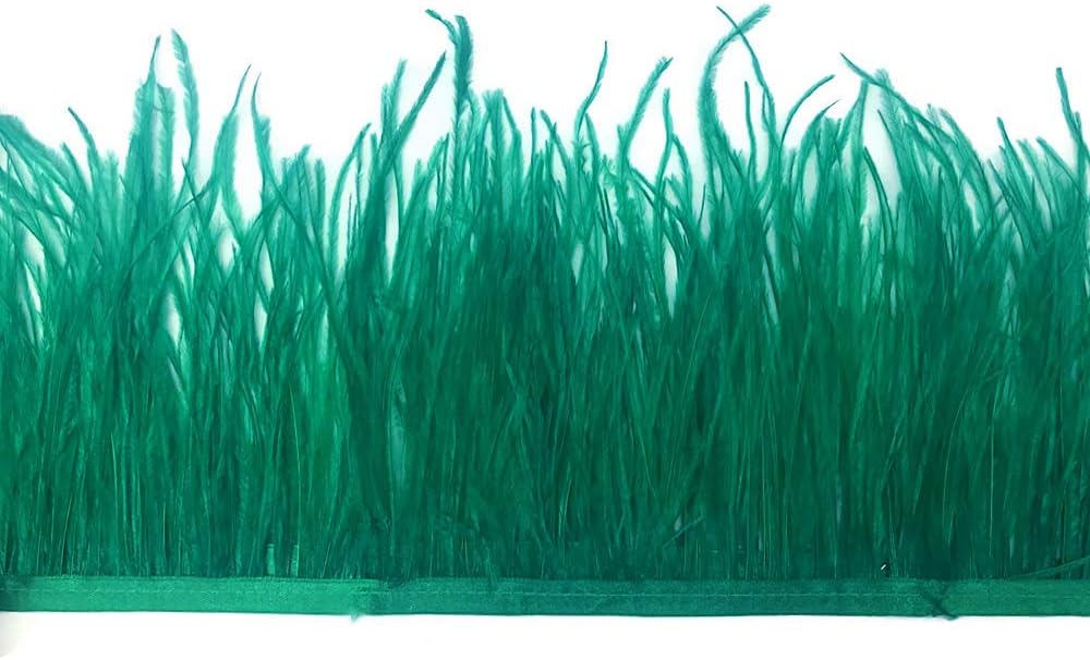 10 Yards - Ocean Green Ostrich Fringe Trim Wholesale Feather (Bulk)