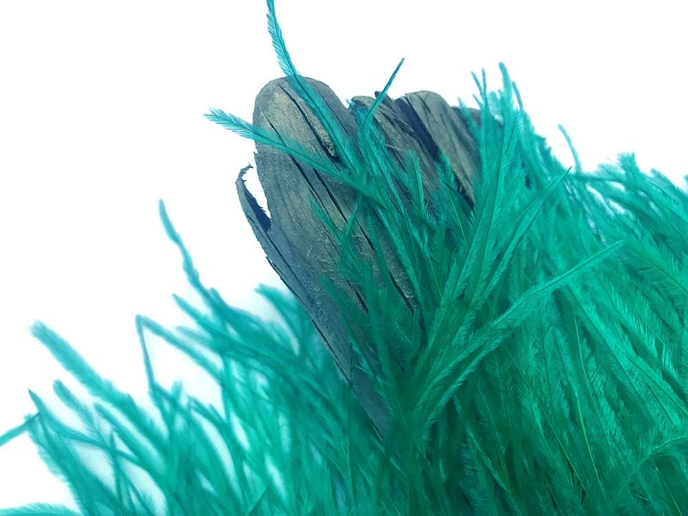 6 Inch Strip - Ocean Green Ostrich Fringe Trim Feather