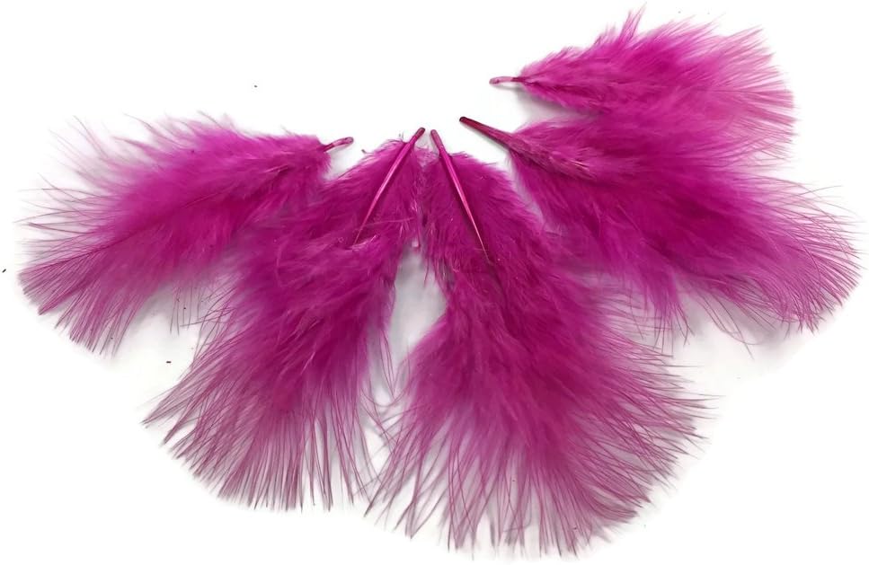 1/4 Lb - Fuchsia Pink Turkey Marabou Short Down Fluffy Loose Wholesale Feathers (Bulk)