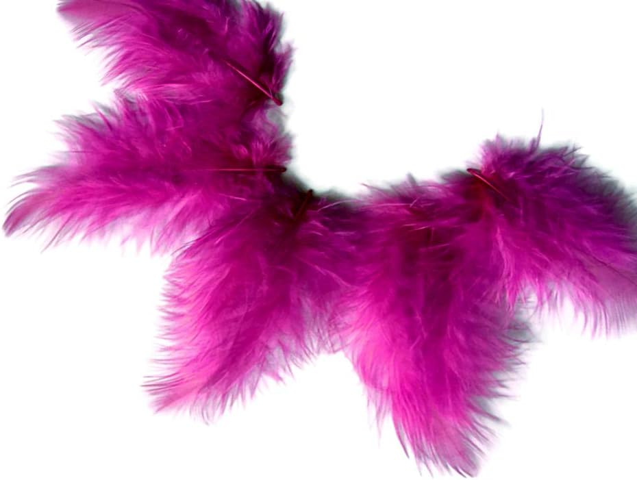 1/4 Lb - Fuchsia Pink Turkey Marabou Short Down Fluffy Loose Wholesale Feathers (Bulk)