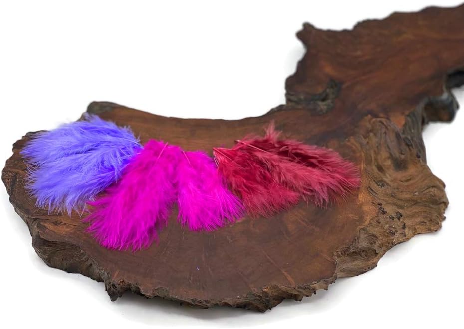 1/4 Lb - Fuchsia Pink Turkey Marabou Short Down Fluffy Loose Wholesale Feathers (Bulk)
