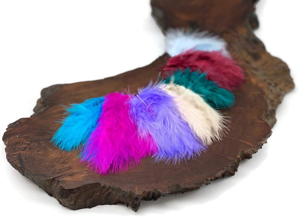 1/4 Lb - Fuchsia Pink Turkey Marabou Short Down Fluffy Loose Wholesale Feathers (Bulk)
