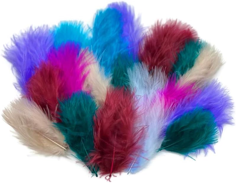 1/4 Lb - Fuchsia Pink Turkey Marabou Short Down Fluffy Loose Wholesale Feathers (Bulk)