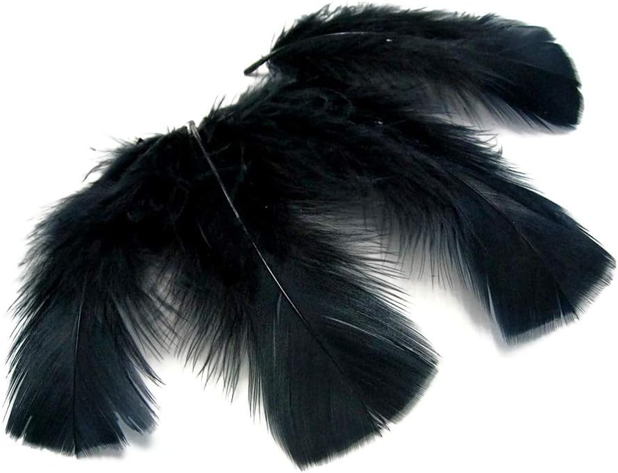 1 Pack - Black Dyed Turkey T-Base triangle Body Plumage Feathers 0.50 Oz.