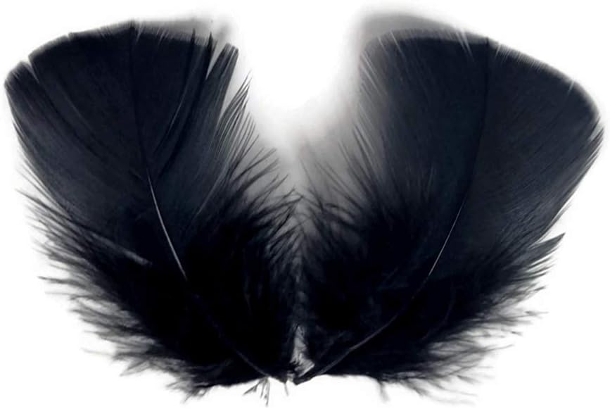 1 Pack - Black Dyed Turkey T-Base triangle Body Plumage Feathers 0.50 Oz.