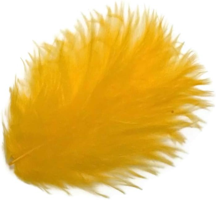 1 Pack - Golden Yellow Turkey Marabou Short Down Fluff Loose Feathers 0.10 Oz.