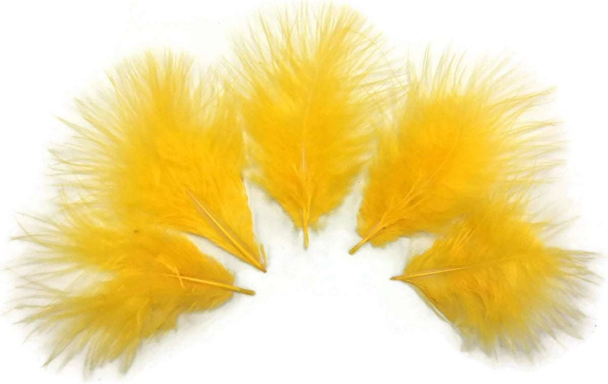 1 Pack - Golden Yellow Turkey Marabou Short Down Fluff Loose Feathers 0.10 Oz.