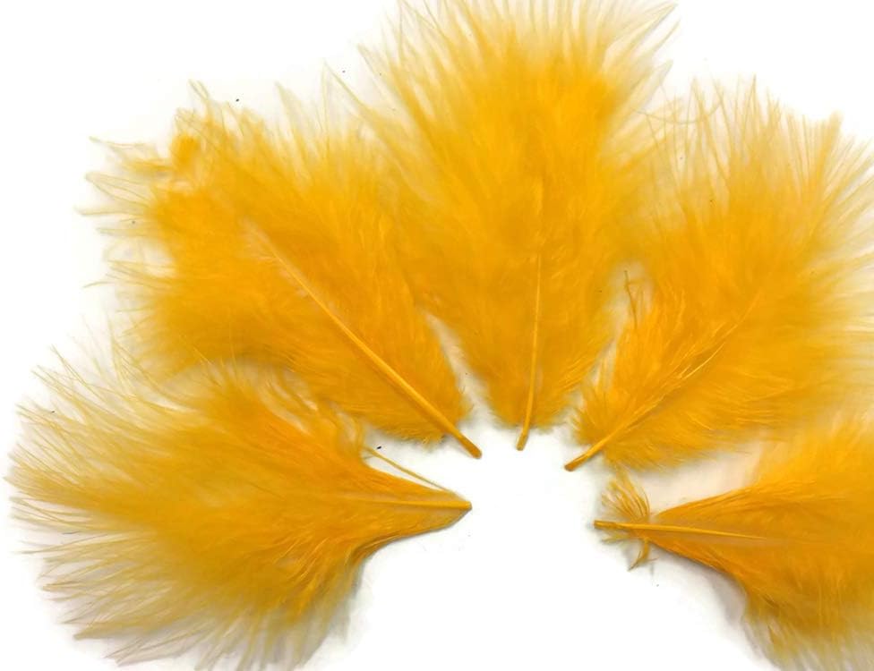 1 Pack - Golden Yellow Turkey Marabou Short Down Fluff Loose Feathers 0.10 Oz.