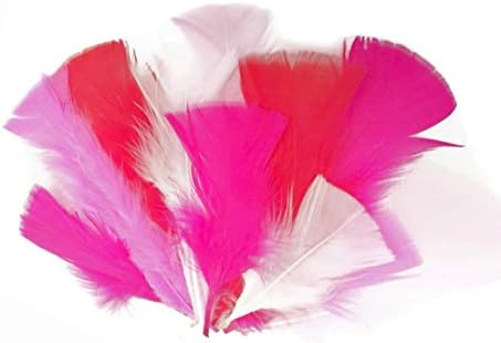 1 Pack - Red Dyed Turkey T-Base triangle Body Plumage Feathers 0.50 Oz.