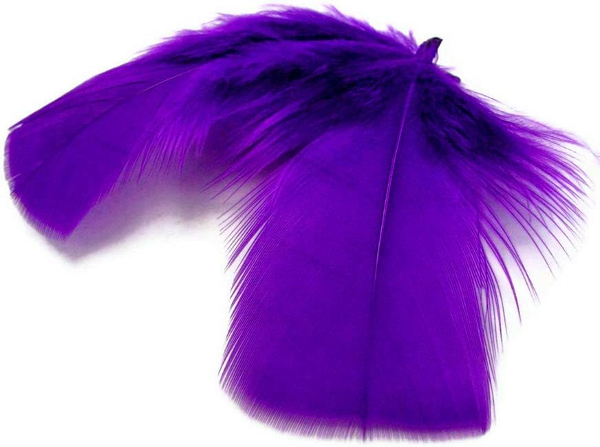 1 Pack - Purple Dyed Turkey T-Base triangle Body Plumage Feathers 0.50 Oz.