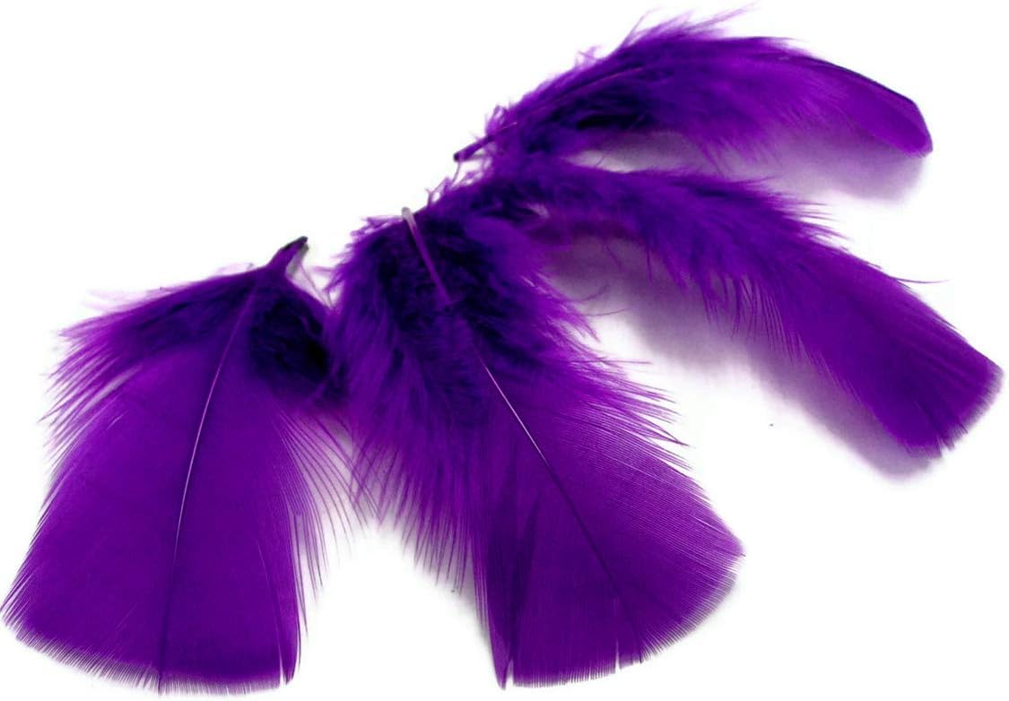 1 Pack - Purple Dyed Turkey T-Base triangle Body Plumage Feathers 0.50 Oz.