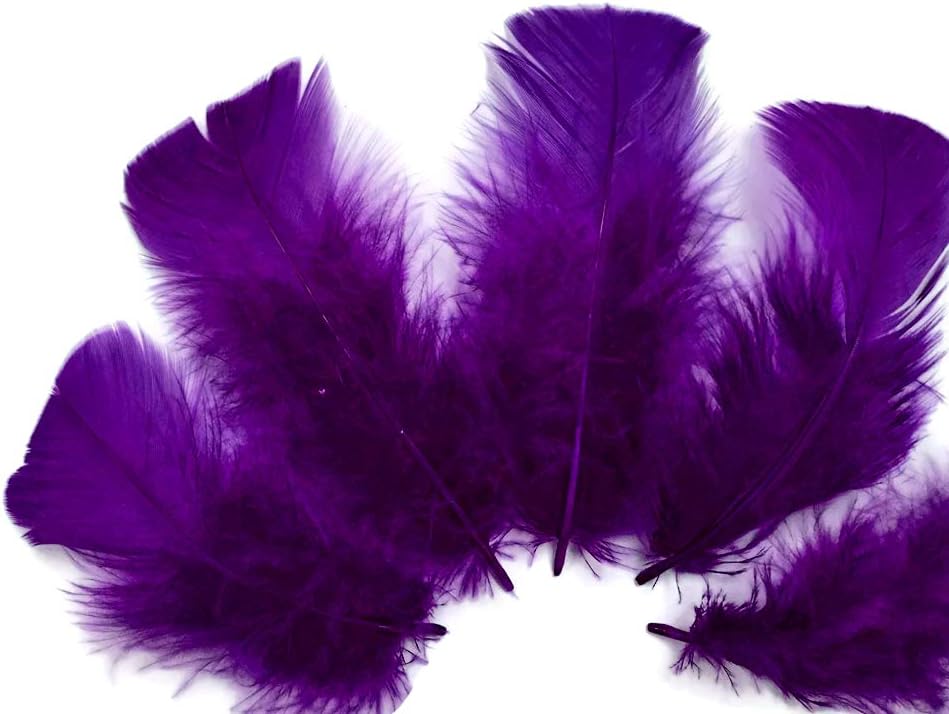 1 Pack - Purple Dyed Turkey T-Base triangle Body Plumage Feathers 0.50 Oz.