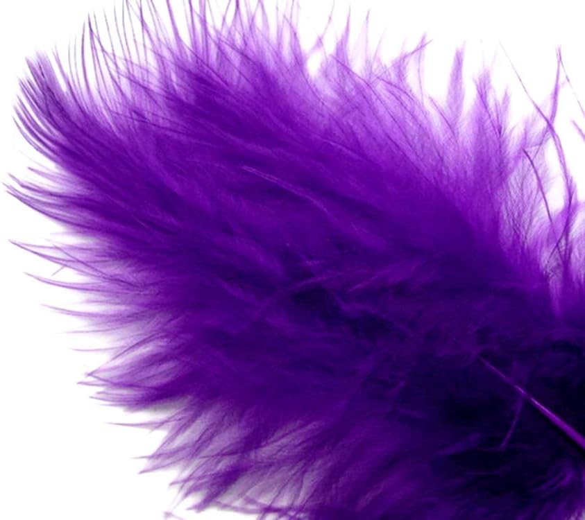 1 Pack - Purple Turkey Marabou Short Down Fluff Loose Feathers 0.10 Oz.