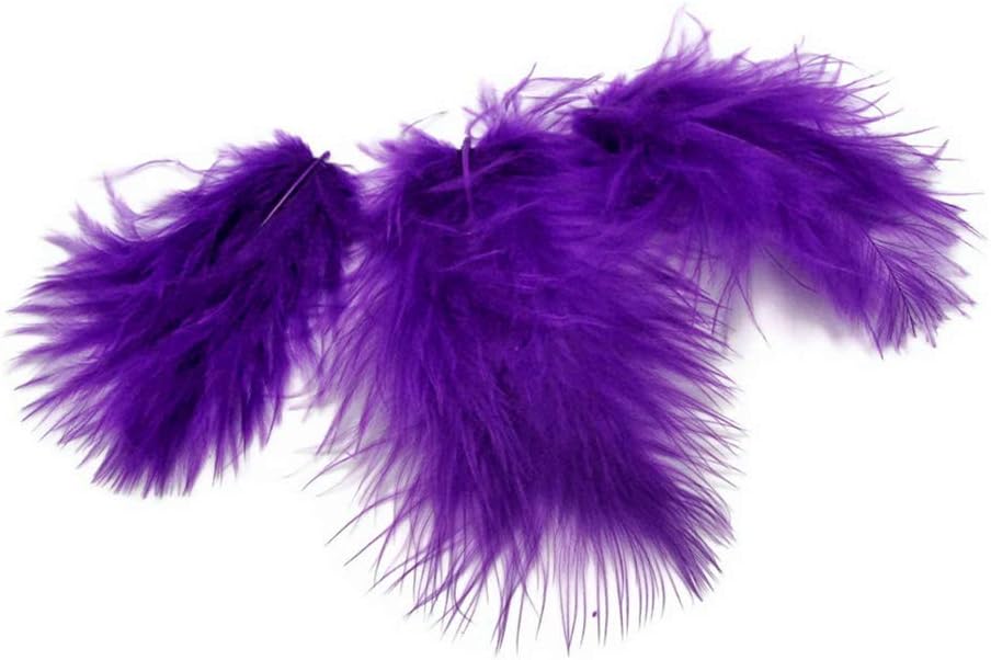 1 Pack - Purple Turkey Marabou Short Down Fluff Loose Feathers 0.10 Oz.