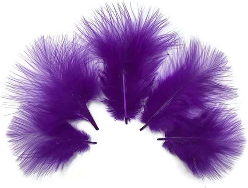 1 Pack - Purple Turkey Marabou Short Down Fluff Loose Feathers 0.10 Oz.