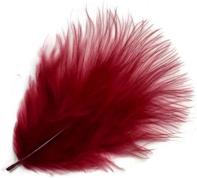 1/4 Lb - Burgundy Turkey Marabou Short Down Fluffy Loose Wholesale Feathers (Bulk)
