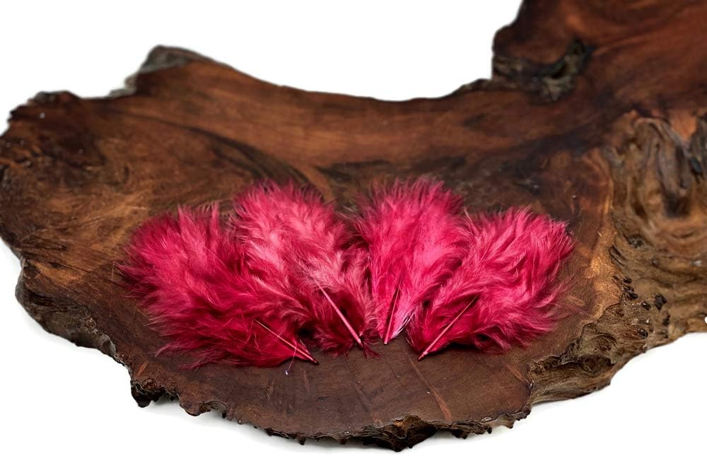 1/4 Lb - Burgundy Turkey Marabou Short Down Fluffy Loose Wholesale Feathers (Bulk)