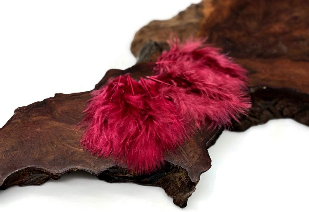 1/4 Lb - Burgundy Turkey Marabou Short Down Fluffy Loose Wholesale Feathers (Bulk)
