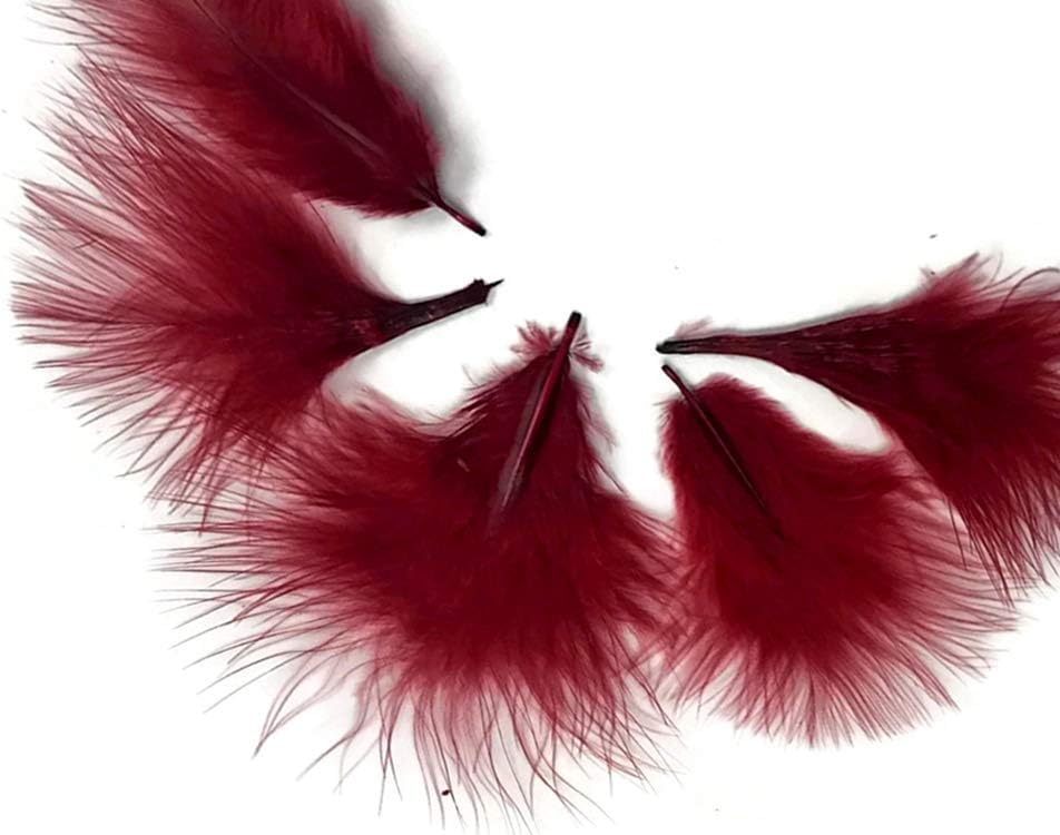 1/4 Lb - Burgundy Turkey Marabou Short Down Fluffy Loose Wholesale Feathers (Bulk)