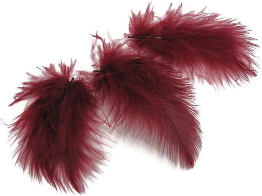 1/4 Lb - Burgundy Turkey Marabou Short Down Fluffy Loose Wholesale Feathers (Bulk)